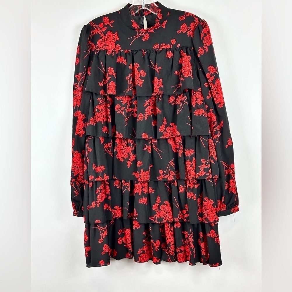 Women's Floral Peplum Layered Mini Dress
